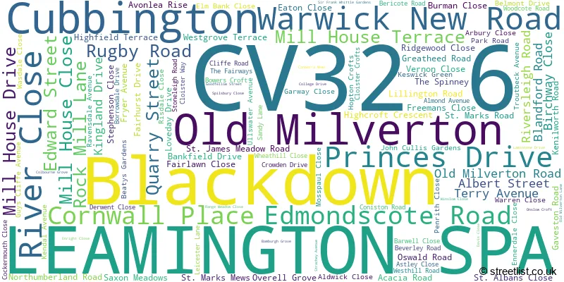 A word cloud for the CV32 6 postcode